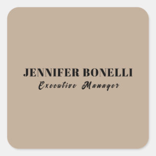 Minimalist trendy personalised customised name square sticker