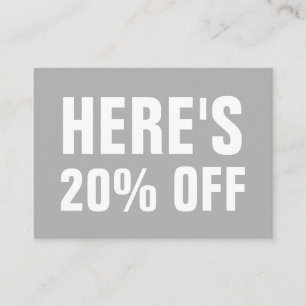 Minimalist trendy simple modern grey discount card