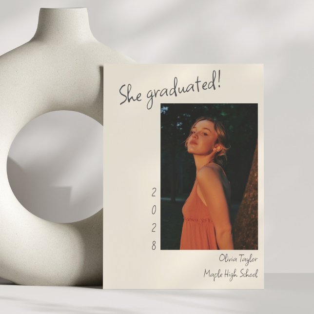 Minimalist Trendy Unique Senior Photo Graduation Announcement (Creator Uploaded)