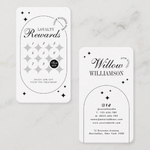 Minimalist Trendy Vintage Script Beauty Salon Spa Loyalty Card