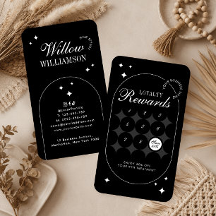 Minimalist Trendy Vintage Script Beauty Salon Spa Loyalty Card