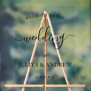 Minimalist trendy Wedding welcome Acrylic Sign
