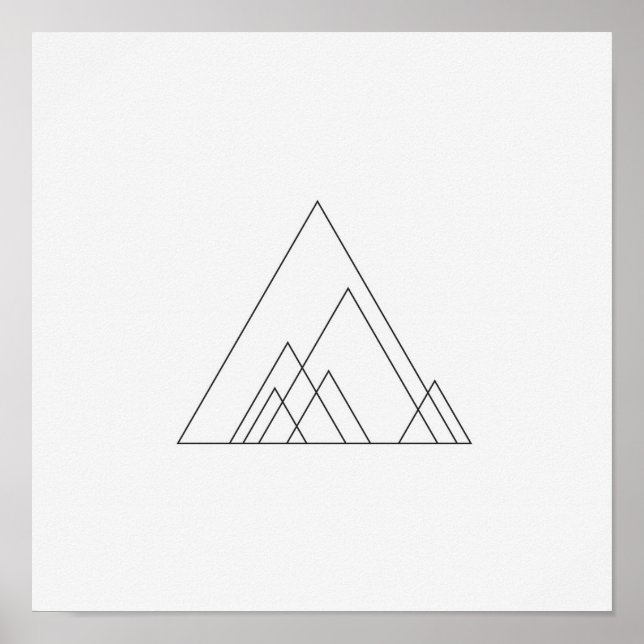 Minimalist Triangles Black and White Poster (Front)