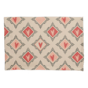 Minimalist Tribal Heart Dusty Rose design Pillowcase