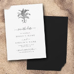 Minimalist Tropical Palm Tree Monogram Wedding Save The Date<br><div class="desc">A minimalist tropical palm tree monogram wedding design. A simple design that uses a sketch of a palm tree to create an elegant classic monogram. A charming black and white tropical beach design with rustic strokes and classy script typography. An elegant coastal beach themed wedding save the date card design...</div>