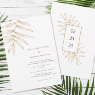 Minimalist Tropical Wedding Invitation