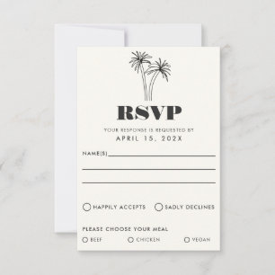 Minimalist Tropics Wedding RSVP Card