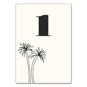 Minimalist Tropics Wedding Table Number