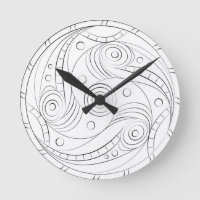 Minimalist Trypillian Spiral Rosette Round