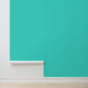 Minimalist turquoise blue plain solid colour moder wallpaper