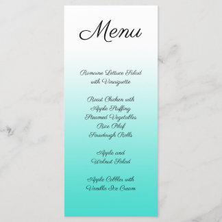 Minimalist Turquoise Gradient Menu