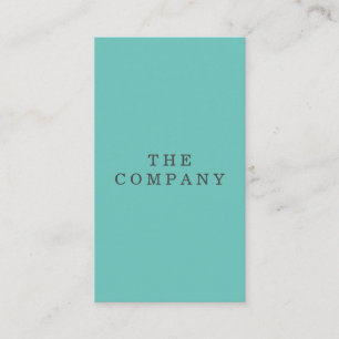 Minimalist Turquoise Vertical Business Card
