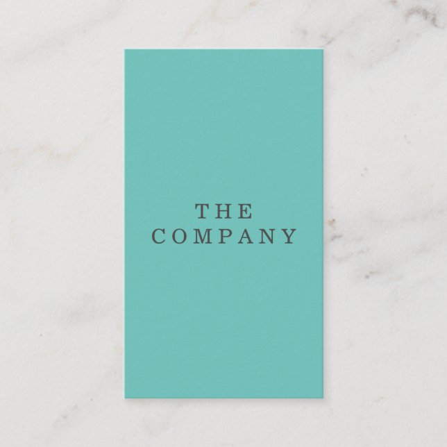 Minimalist Turquoise Vertical Business Card (Front)