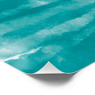 Minimalist Turquoise Watercolor Texture Poster