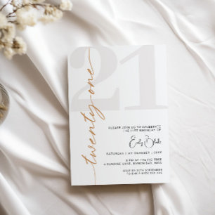 Minimalist Twenty One 21st Birthday Party Invitation