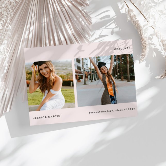Minimalist Two Photo Graduation Announcement (Creator Uploaded)