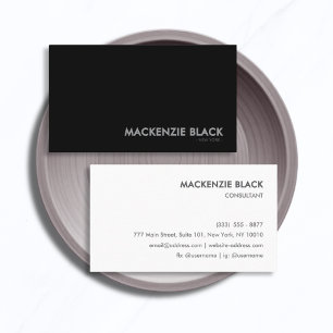 Minimalist Two-Tone Black & White Business Card