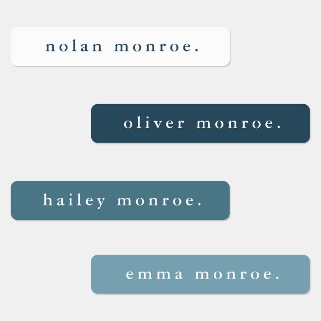 Minimalist Type Blue Kids Waterproof Name (Group)