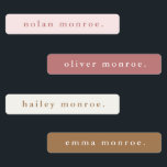 Minimalist Type Boho Kids Waterproof Name<br><div class="desc">These simple, modern food and drink labels are both waterproof and dishwasher safe. They make labelling and keeping your personal items safe from getting lost. These minimalist type kids labels feature an array of warm and cool modern tones. If you prefer to use the same name on all labels just...</div>