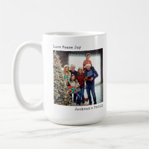 Minimalist Typewriter Christmas Custom Photo Coffee Mug