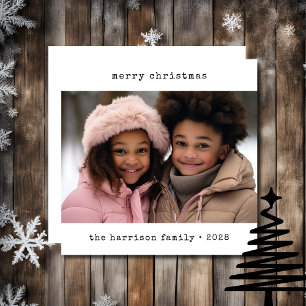 Minimalist Typewriter Christmas Holiday Card
