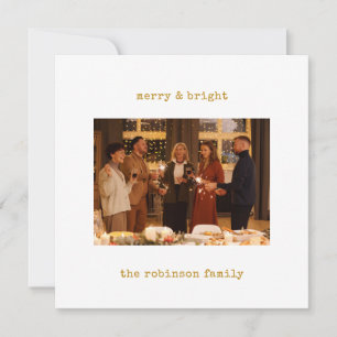 Minimalist Typewriter Merry Christmas with Photo Holiday Card