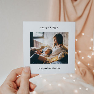 Minimalist Typewriter | Merry Christmas with Photo Holiday Card