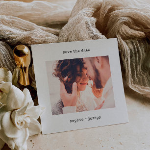 Minimalist Typewriter Simple Photo Wedding Save The Date
