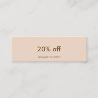 Minimalist Typo Pastel Peach Mini Discount Card