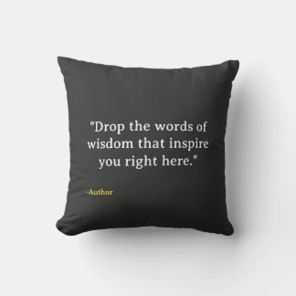 Minimalist Typographic Custom Quote Cushion