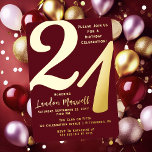 Minimalist Typography 21 21st Birthday Party<br><div class="desc">Simple,  minimalist and so sleek and elegant,  this "21" typography 21st Birthday Invitation is sure to please the most discerning of recipients.  For the party of the year,  there is no better way to say "Let's Celebrate!"</div>