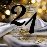 Minimalist Typography 21 21st Birthday Party Acrylic Invitations<br><div class="desc">Simple,  minimalist and so sleek and elegant,  this "21" typography 21st Birthday Invitation is sure to please the most discerning of recipients.  For the party of the year,  there is no better way to say "Let's Celebrate!"</div>