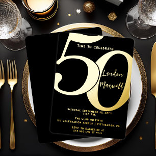Minimalist Typography 50 50th Birthday Party