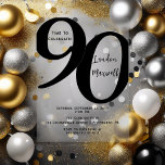 Minimalist Typography 90 90th Birthday Party<br><div class="desc">Simple,  minimalist and so sleek and elegant,  this "90" typography 90th Birthday Invitation is sure to please the most discerning of recipients.  For the party of the year,  there is no better way to say "Let's Celebrate!"</div>
