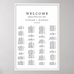Minimalist Typography Alphabetical Seating Chart
