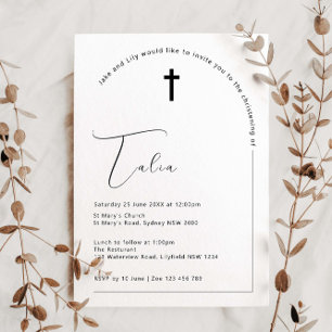 Minimalist Typography arch arch baptism Invitation