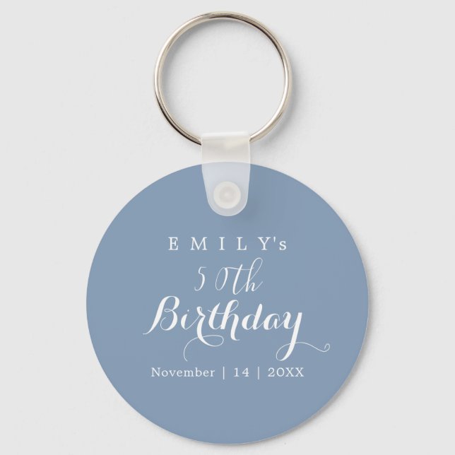 Minimalist Typography Birthday Party Design  Key Ring (Front)