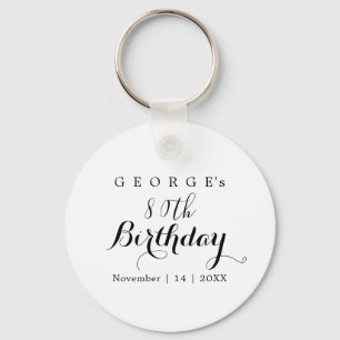 Minimalist Typography Birthday Party Design  Key Ring