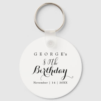 Minimalist Typography Birthday Party Design  Key Ring
