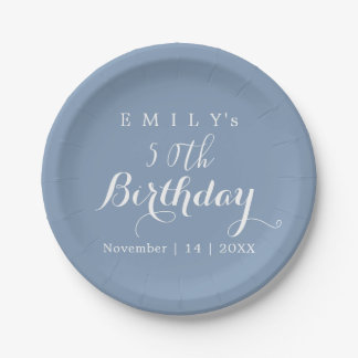 Minimalist Typography Birthday Party Design  Paper Plate