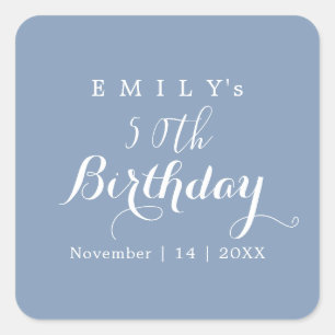 Minimalist Typography Birthday Party Design  Square Sticker