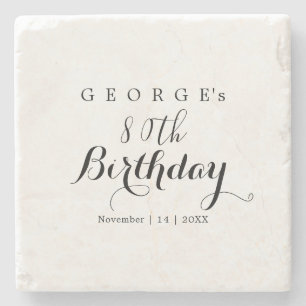 Minimalist Typography Birthday Party Design  Stone Coaster
