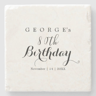 Minimalist Typography Birthday Party Design  Stone Coaster