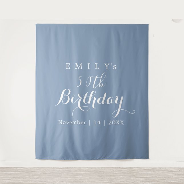 Minimalist Typography Birthday Party Design  Tapestry (Front)