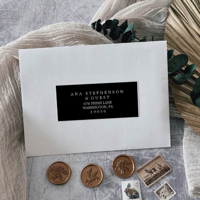 Minimalist Typography | Black Guest Address Labels (Creator Uploaded)