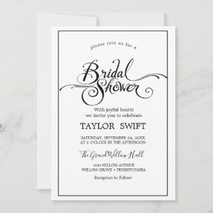 Minimalist Typography Bridal Shower Invitation