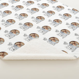 Minimalist Typography Brother Birthday Photo Sherpa Blanket