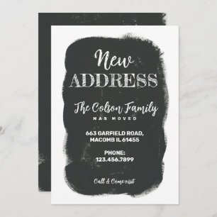 Minimalist Typography Chalkboard New Home Moving  Announcement