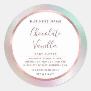 Minimalist  typography circle foil rose gold frame classic round sticker