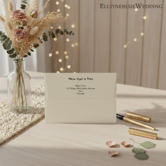 Minimalist Typography Custom Printed Wedding Envelope